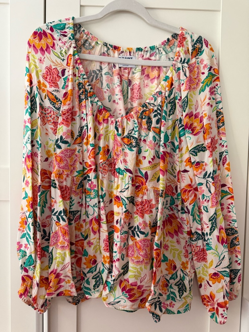 Old Navy Floral Peasant Blouse - Multicolor, XL